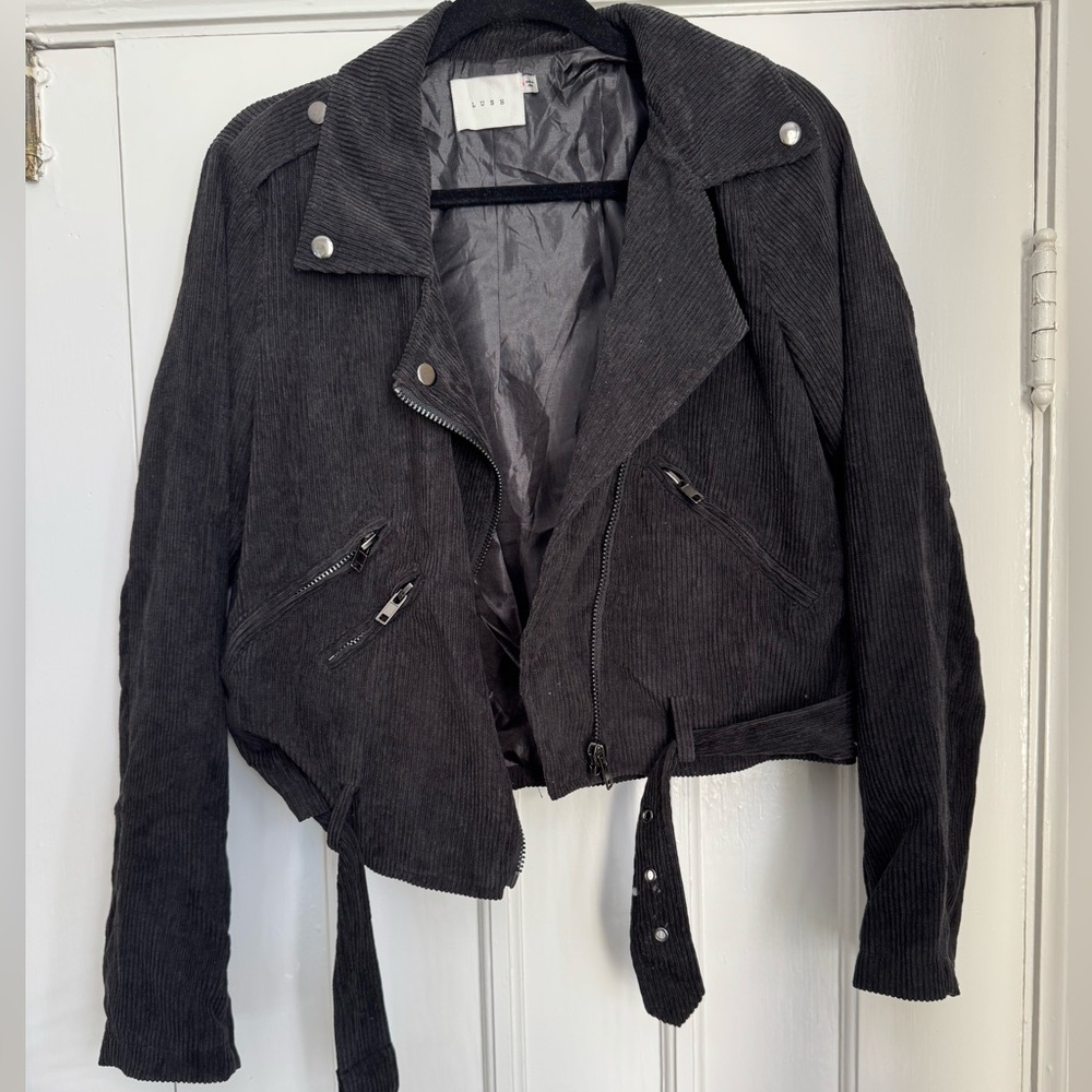 Lush Cropped Corduroy “Moto” Jacket (M)